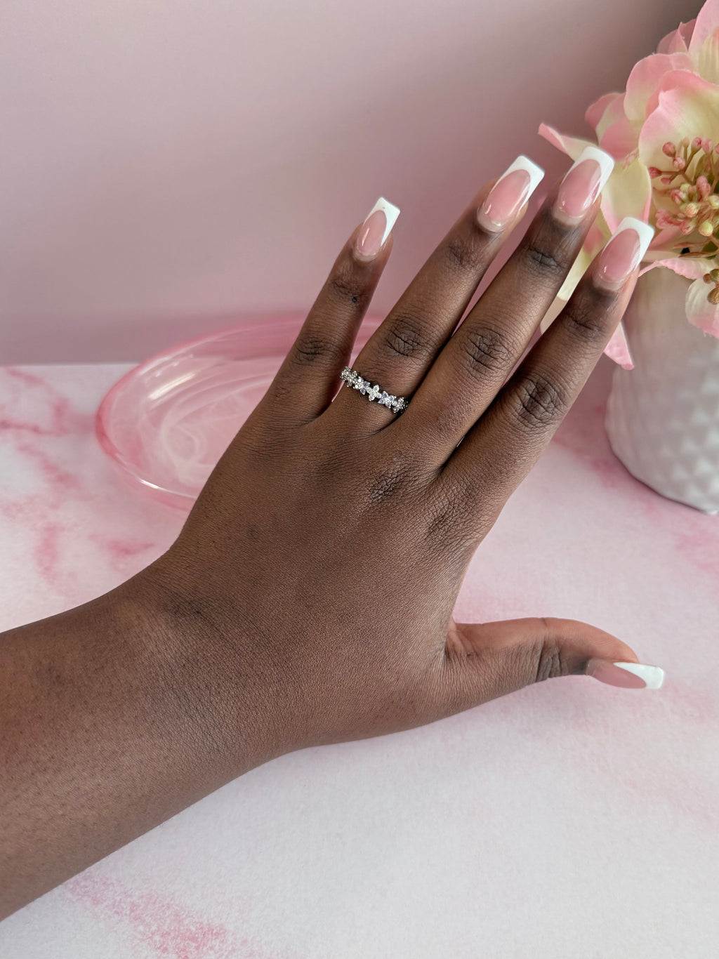Multicolor Clover Flower Band Ring