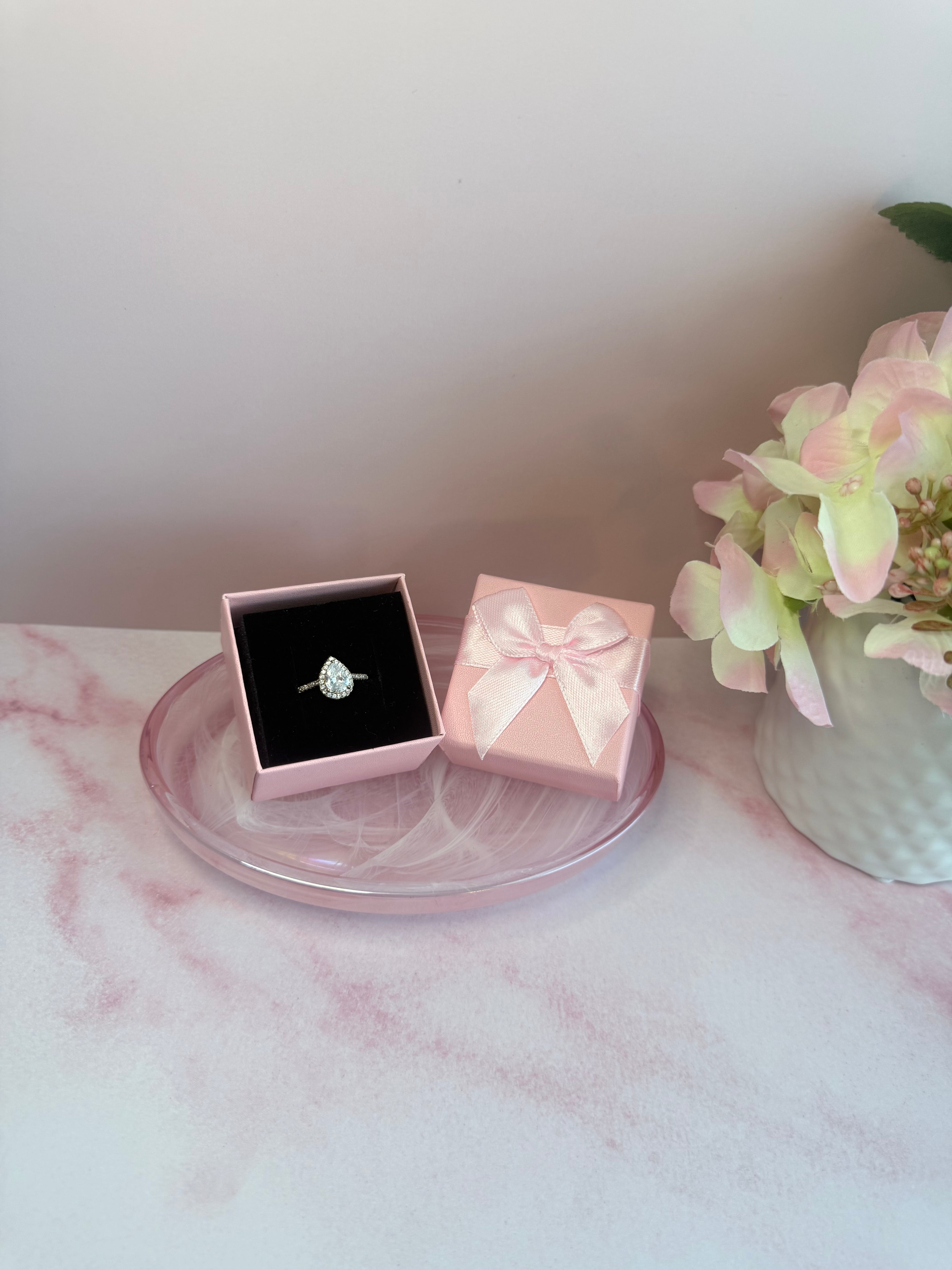 Pear Halo Ring