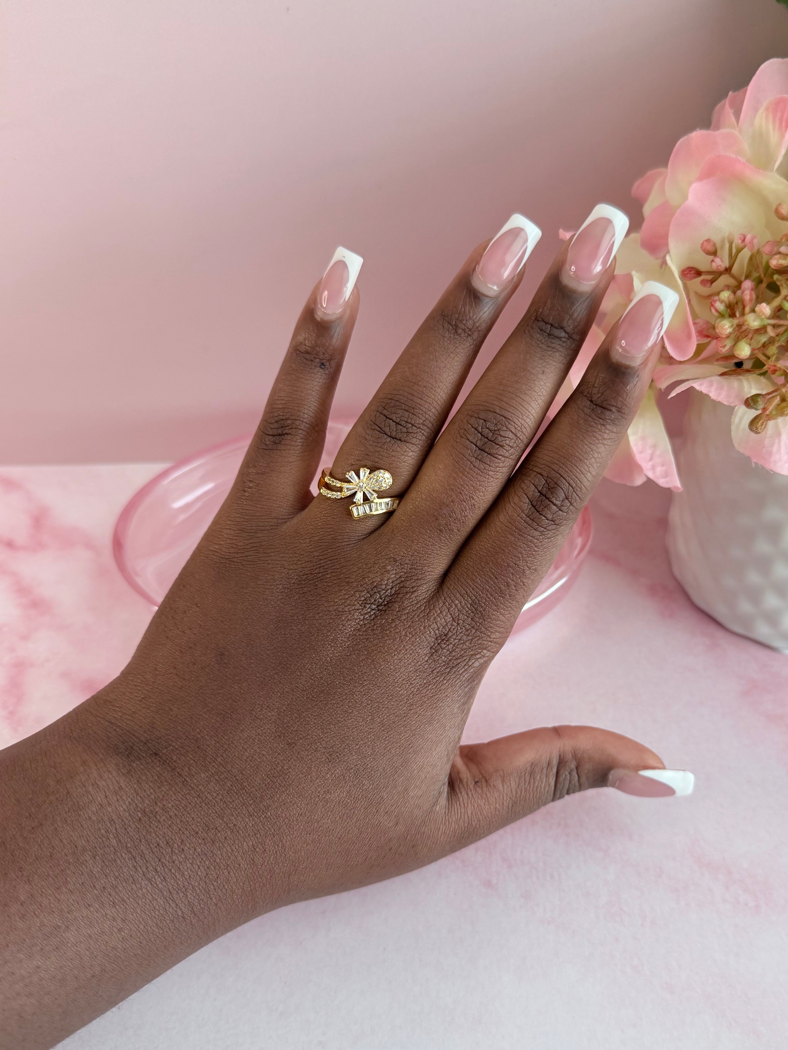 Flower Wrap Pavé Ring